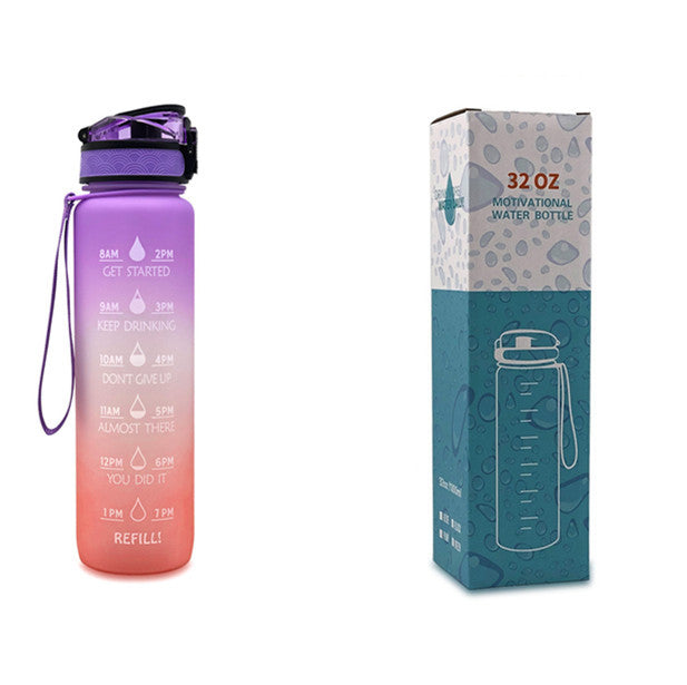 Motivational Water Bottle With Time Marker For Sports And Fitness