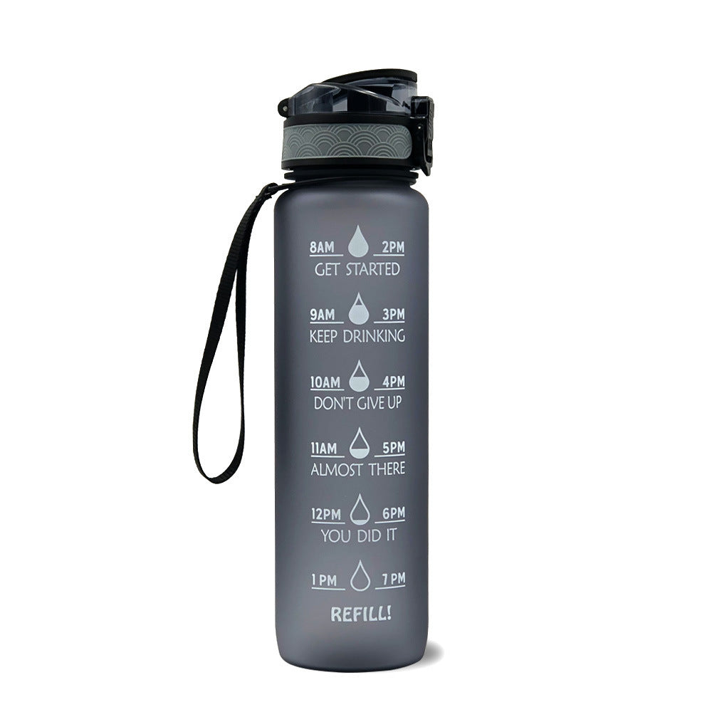 Motivational Water Bottle With Time Marker For Sports And Fitness