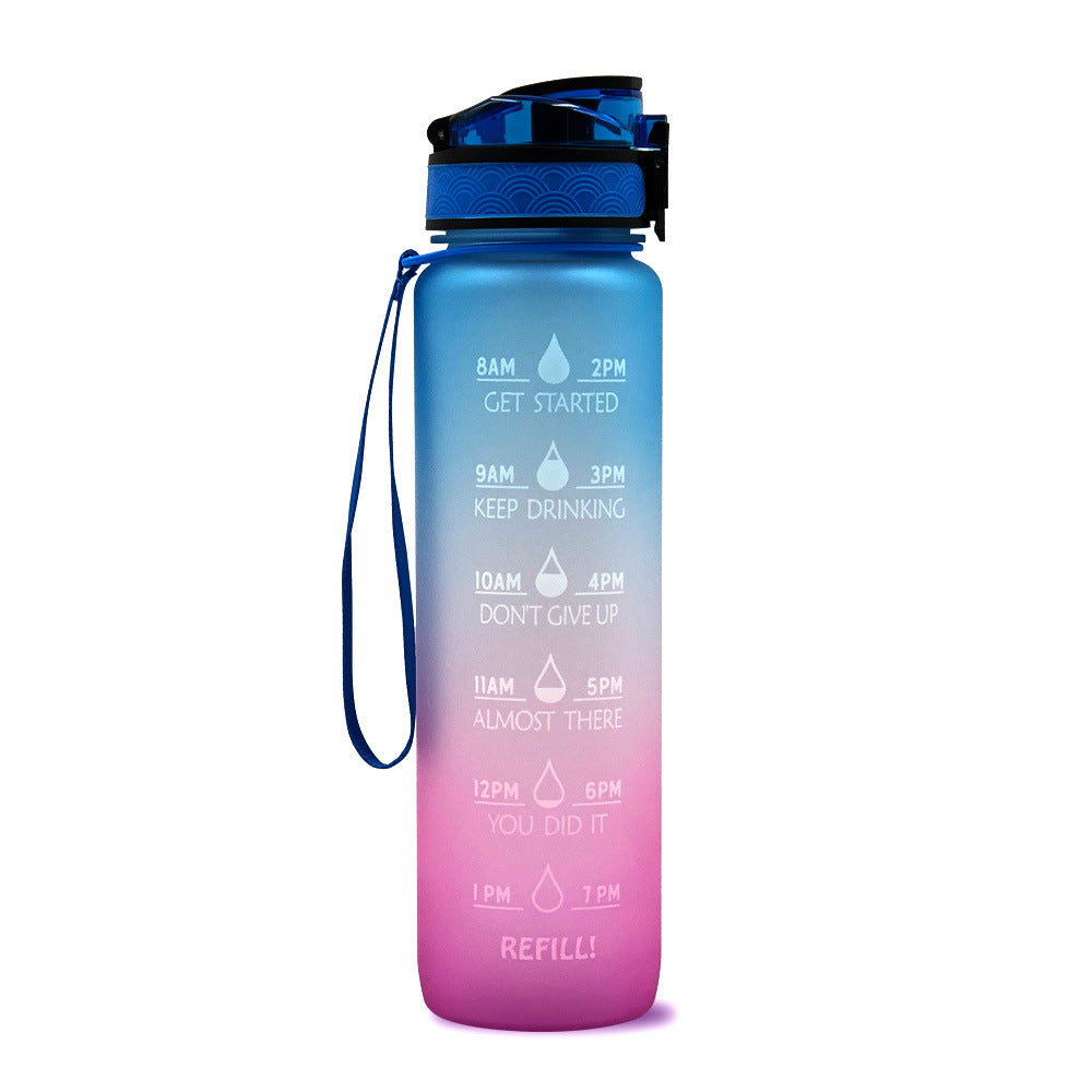 Motivational Water Bottle With Time Marker For Sports And Fitness