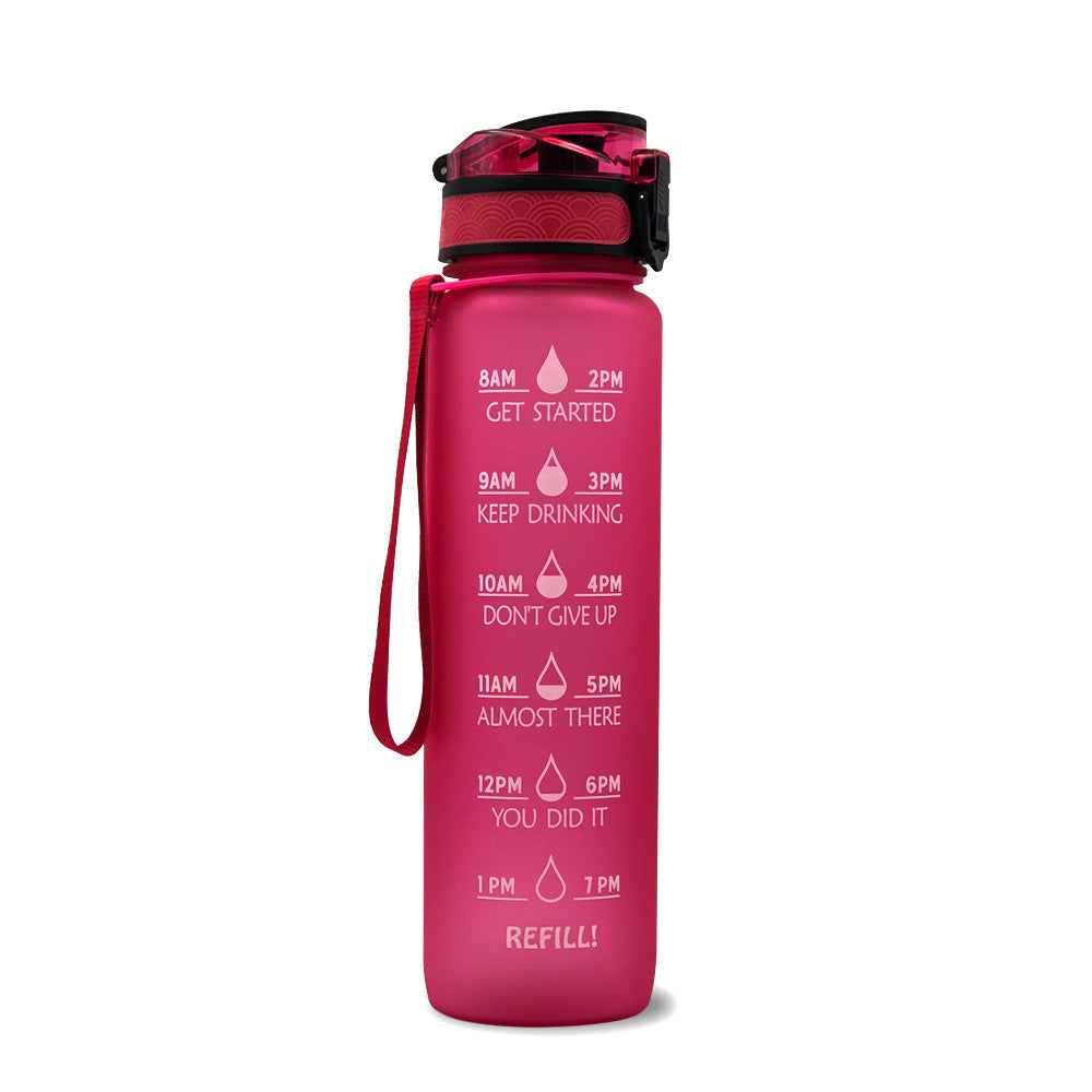 Motivational Water Bottle With Time Marker For Sports And Fitness