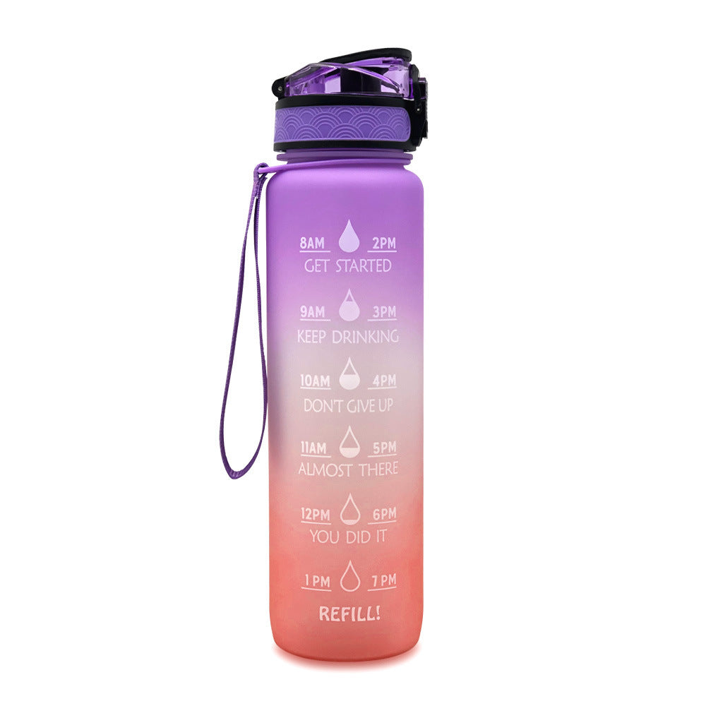 Motivational Water Bottle With Time Marker For Sports And Fitness