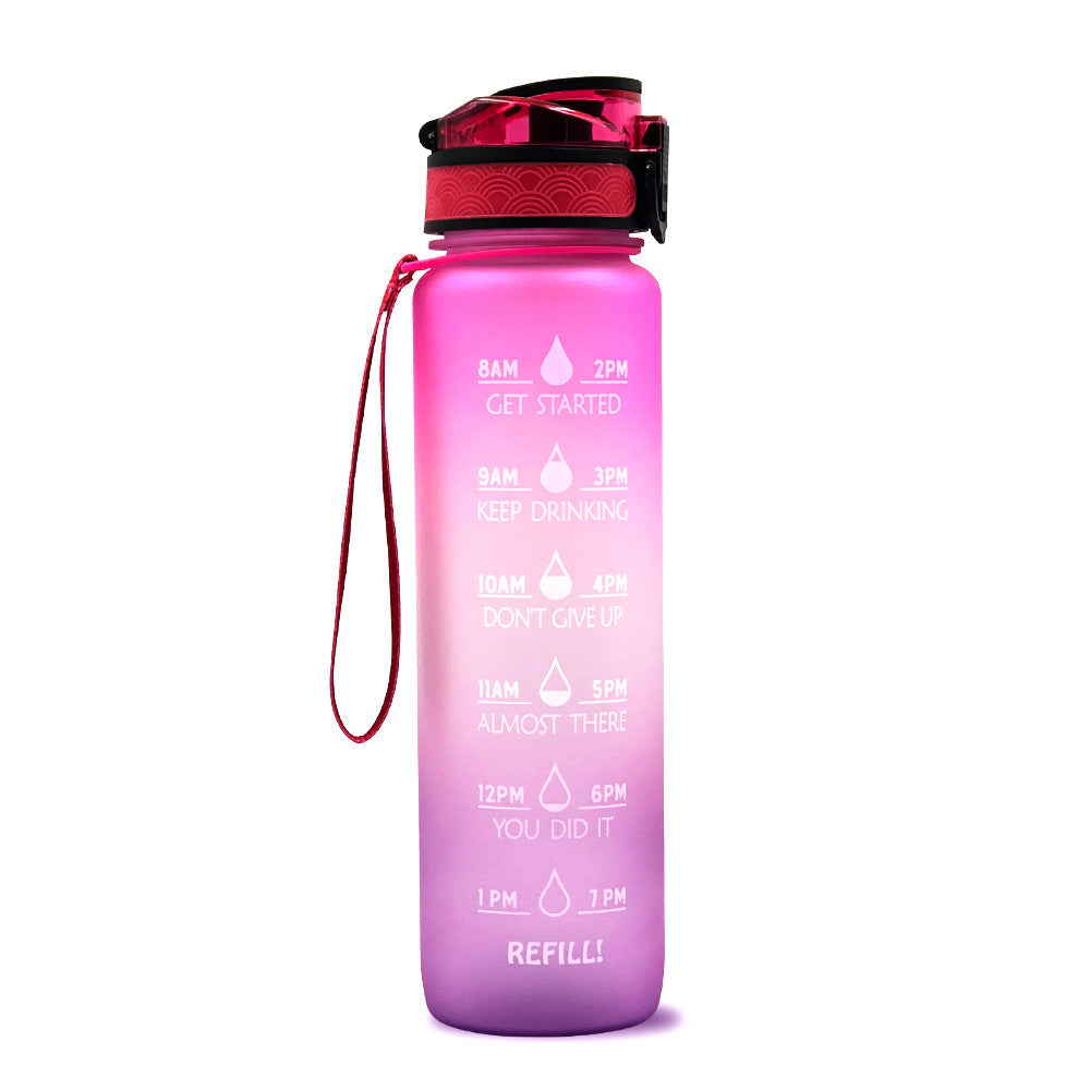 Motivational Water Bottle With Time Marker For Sports And Fitness