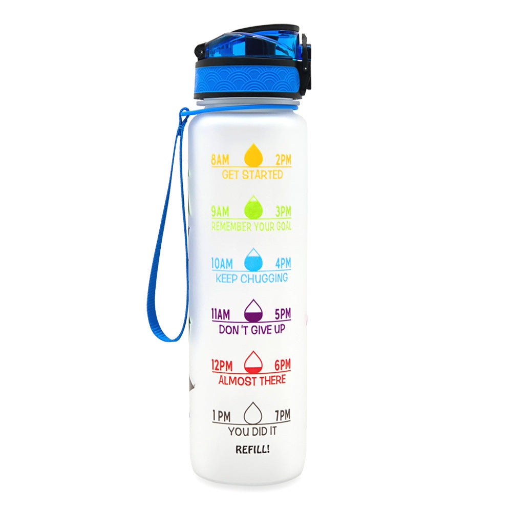 Motivational Water Bottle With Time Marker For Sports And Fitness