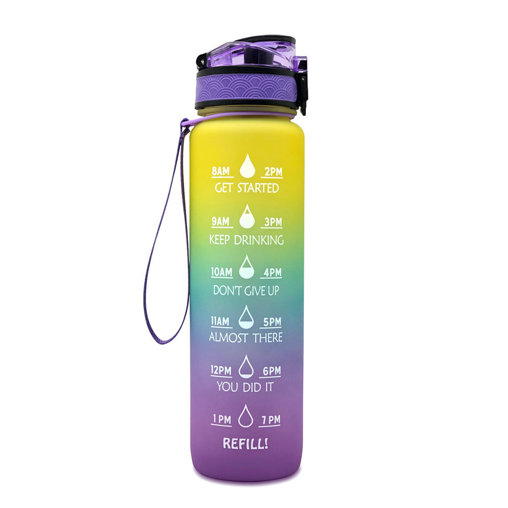 Motivational Water Bottle With Time Marker For Sports And Fitness