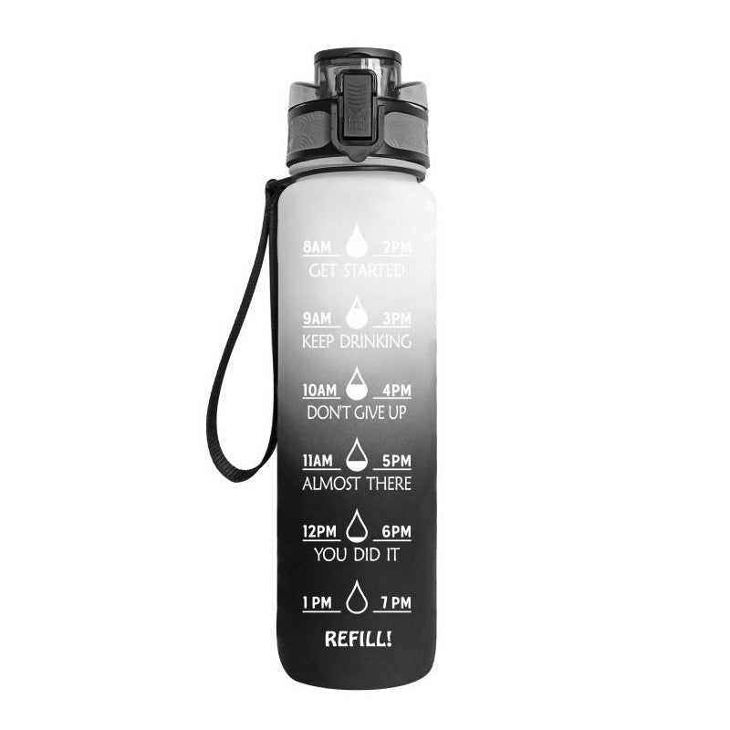 Motivational Water Bottle With Time Marker For Sports And Fitness