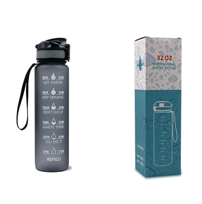 Motivational Water Bottle With Time Marker For Sports And Fitness