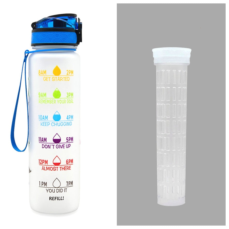 Motivational Water Bottle With Time Marker For Sports And Fitness