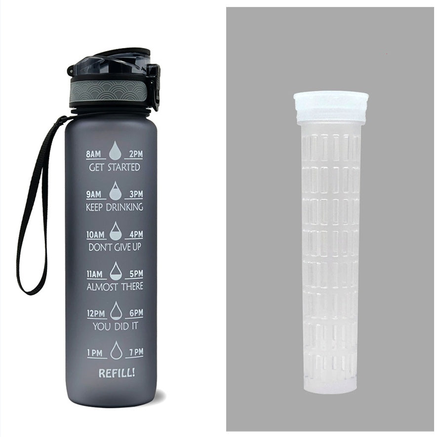 Motivational Water Bottle With Time Marker For Sports And Fitness