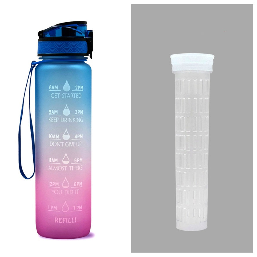 Motivational Water Bottle With Time Marker For Sports And Fitness