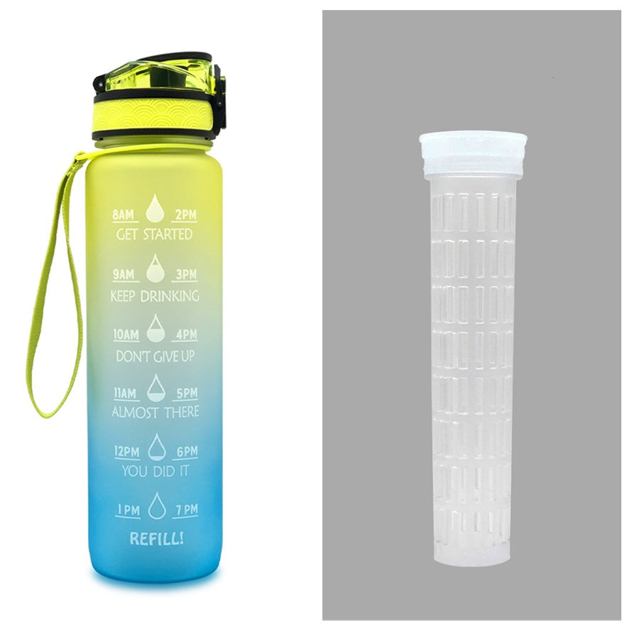 Motivational Water Bottle With Time Marker For Sports And Fitness