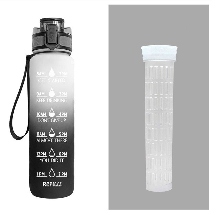 Motivational Water Bottle With Time Marker For Sports And Fitness