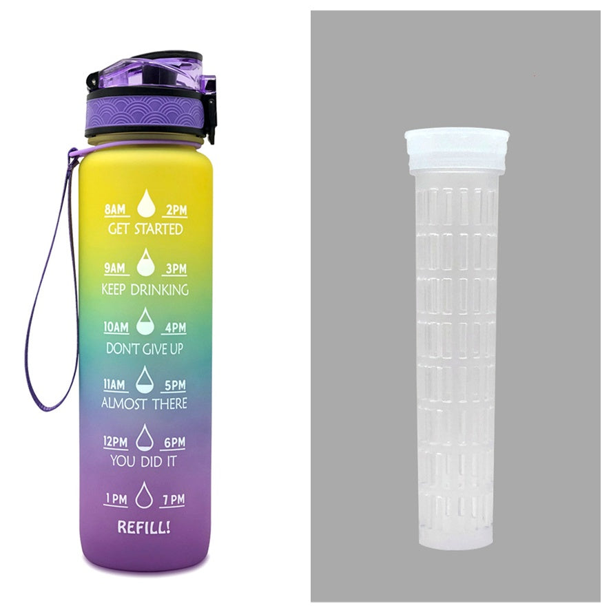 Motivational Water Bottle With Time Marker For Sports And Fitness