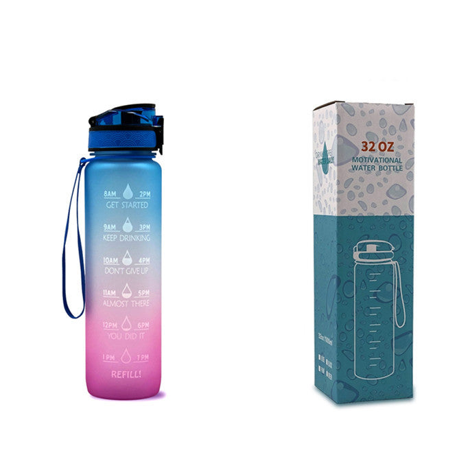 Motivational Water Bottle With Time Marker For Sports And Fitness