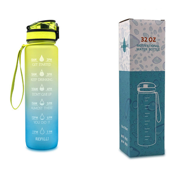 Motivational Water Bottle With Time Marker For Sports And Fitness