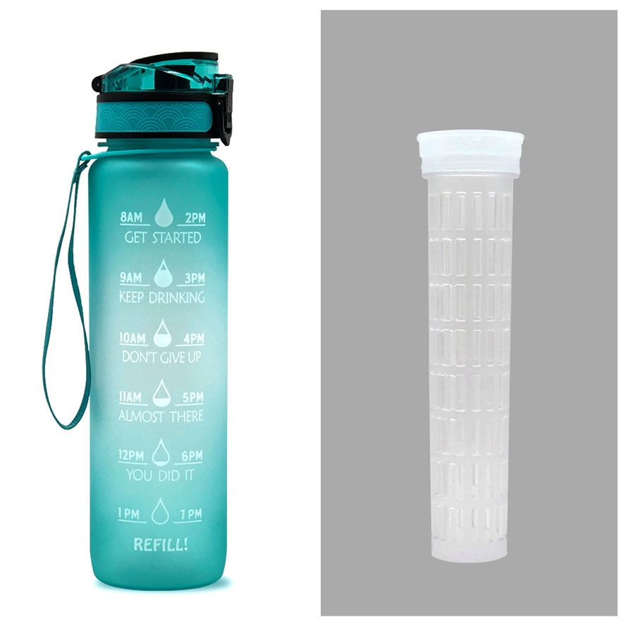 Motivational Water Bottle With Time Marker For Sports And Fitness