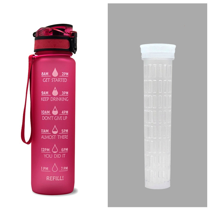 Motivational Water Bottle With Time Marker For Sports And Fitness