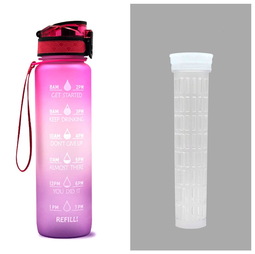 Motivational Water Bottle With Time Marker For Sports And Fitness