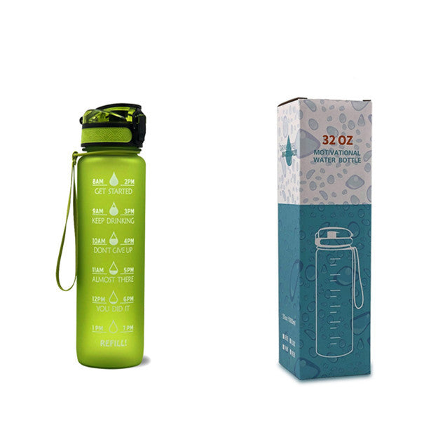 Motivational Water Bottle With Time Marker For Sports And Fitness