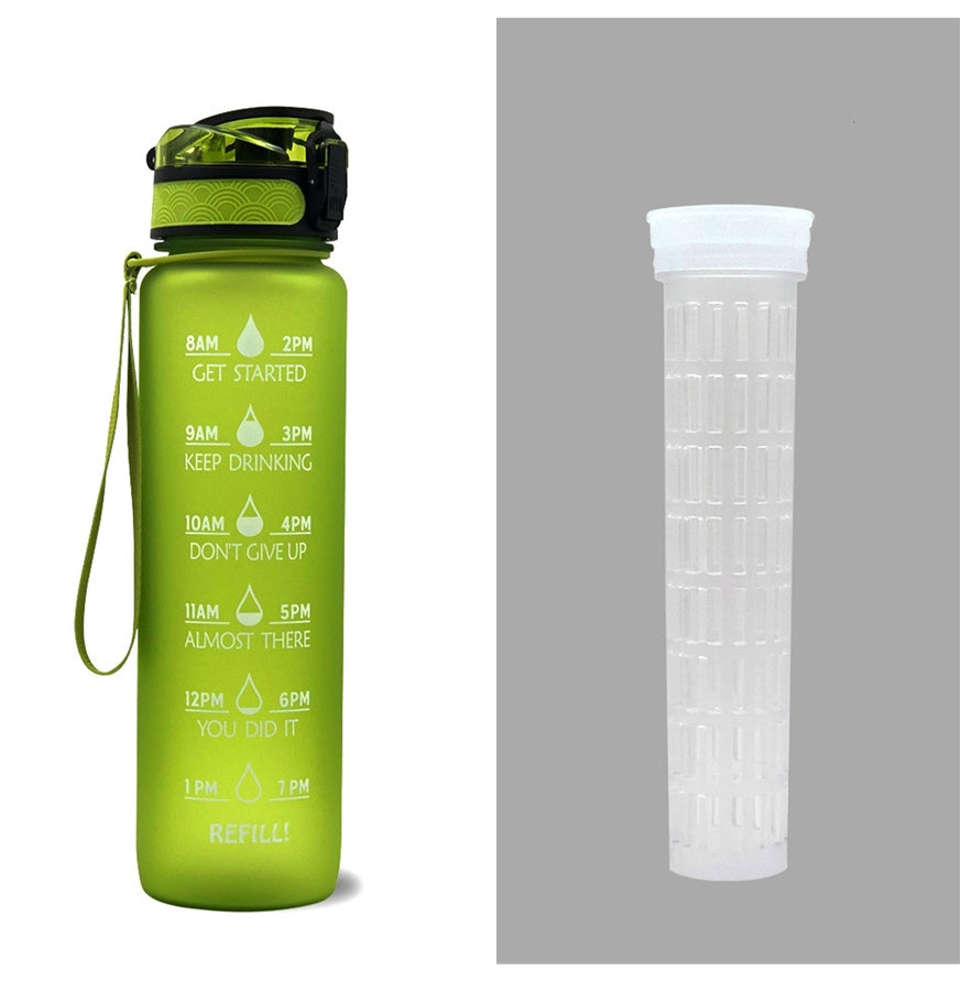 Motivational Water Bottle With Time Marker For Sports And Fitness