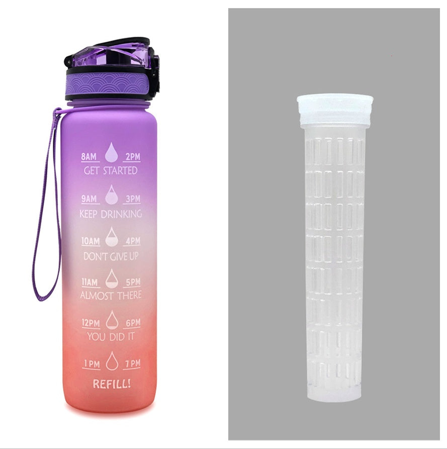 Motivational Water Bottle With Time Marker For Sports And Fitness